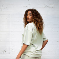 Plant Dyed Organic Oversized Tee in Olive Green