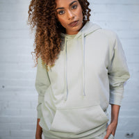 Plant Dyed Organic Hoodie in Olive Green