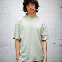 Plant Dyed Organic Oversized Tee in Olive Green