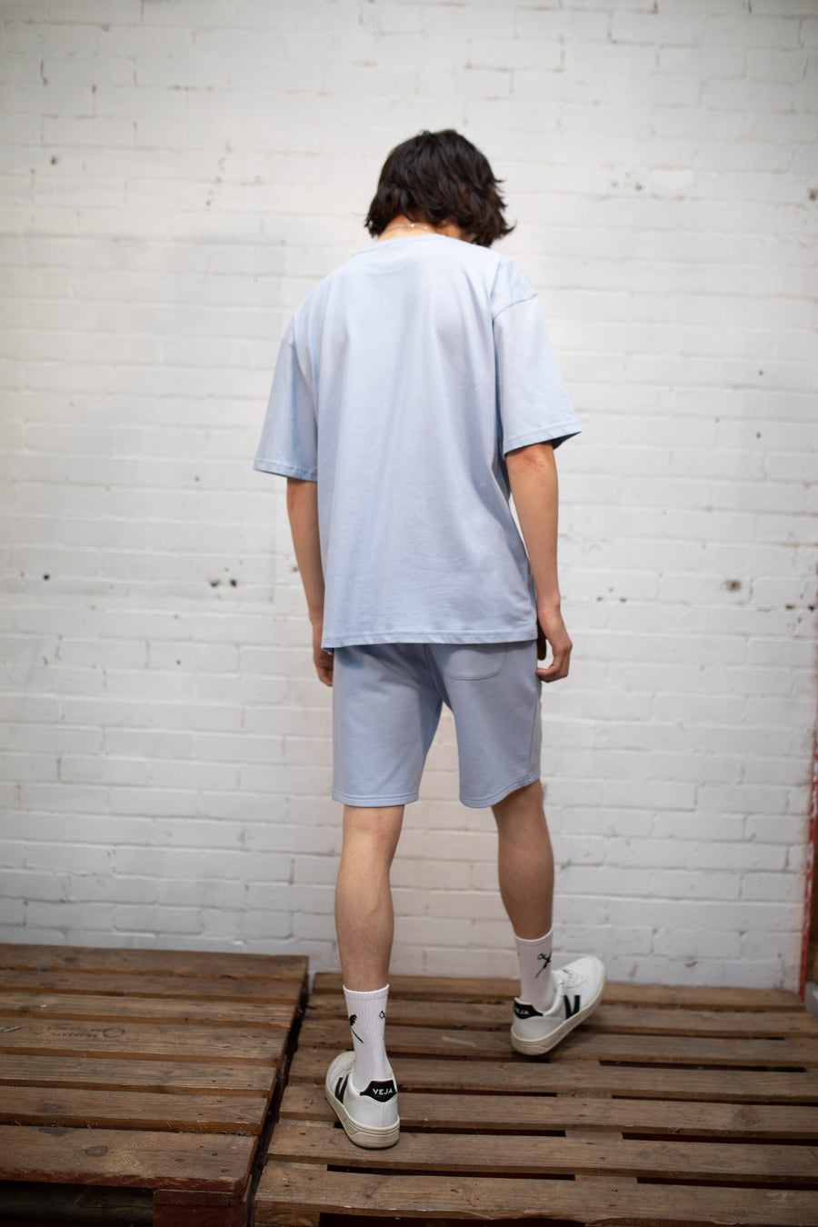 Plant Dyed Organic Oversized Tee in Sky Blue