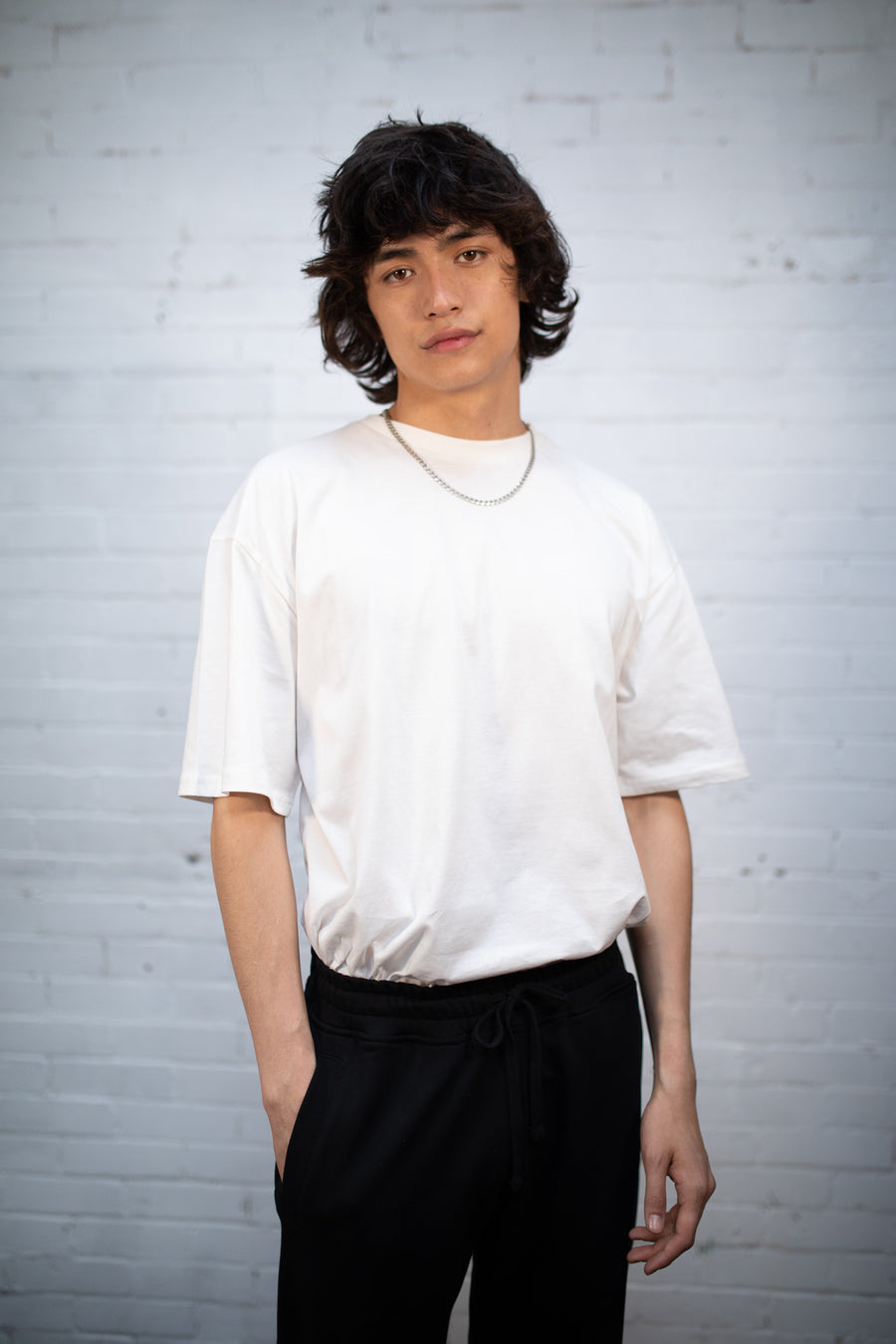 Plant Dyed Organic Oversized Tee in Off-White
