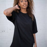 Organic Oversized T-Shirt Dress in Black