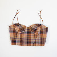 Cady Strap Crop Top in Orange Check