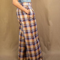 Stanton Wide Leg Trousers in orange check