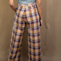 Stanton Wide Leg Trousers in orange check
