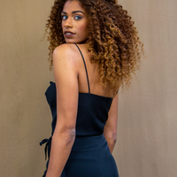 Cady Strap Crop Top in Black