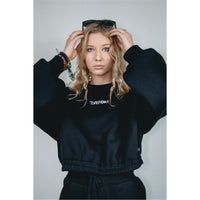 WOMEN'S HATTIE CROP SWEATSHIRT IN NAVY