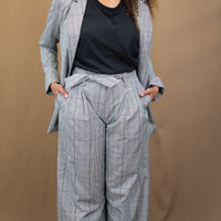Stanton Wide leg Trouser in Grey Check