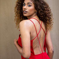 Red Strappy Mary Dress