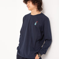 Climate Unisex Long Sleeve Tee in Navy