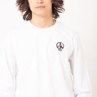 PEACE AND HUMAN RIGHTS UNISEX SAMMY LONG SLEEVE TEE IN WHITE