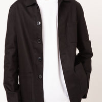 Mens Lightweight Organic Twill Medgar Jacket in Black.