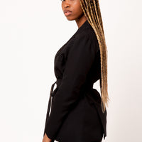 Bety Tie Waist Blazer in Black