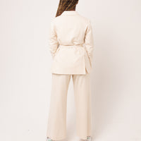 Bety Tie Waist Blazer in Cream
