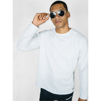 UNISEX SAMMY LONG SLEEVE TEE IN WHITE