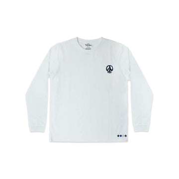 PEACE AND HUMAN RIGHTS UNISEX SAMMY LONG SLEEVE TEE IN WHITE