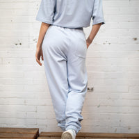 Plant Dyed Organic Cuffed Joggers in Sky Blue
