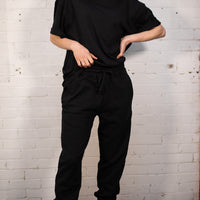 Organic Cuffed Joggers in Black