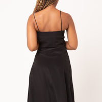 Silk wrap Hurst skirt in Black.