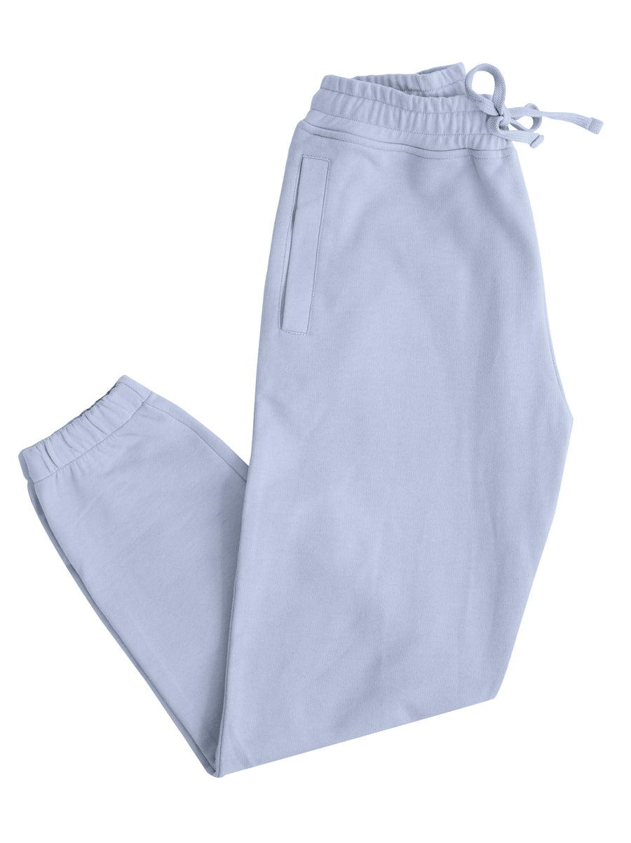 Plant Dyed Organic Cuffed Joggers in Sky Blue